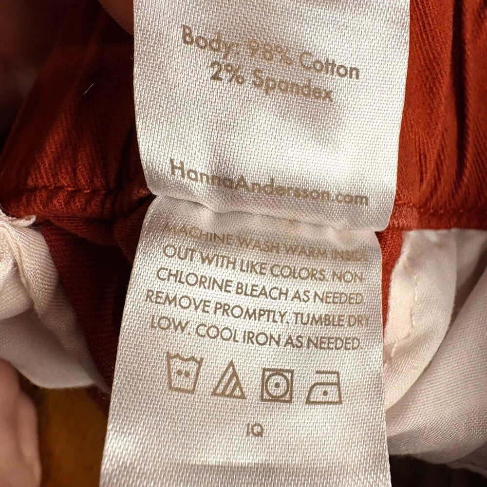 Hanna Andersson Girls Pants Size 12 Rust Orange Straight Leg Pull On Cotton - Picture 7 of 7